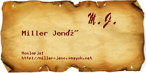 Miller Jenő névjegykártya