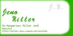jeno miller business card